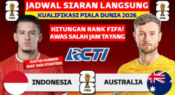 Jadwal Australia vs Indonesia: Live RCTI, Kualifikasi Piala Dunia 2026